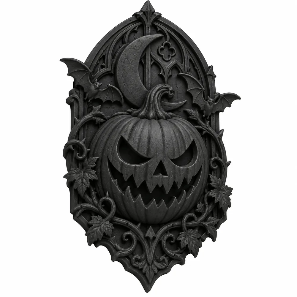 Gothic Pumpkin Moon Display Piece